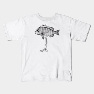 Fish with a skeleton leg Kids T-Shirt